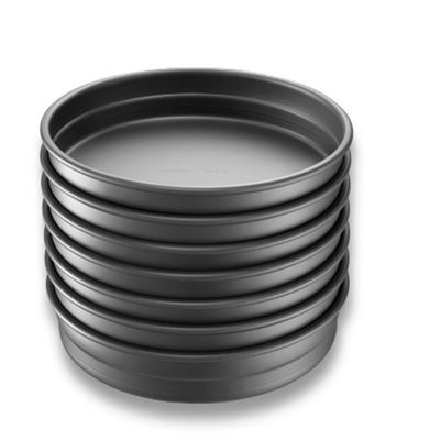 RK Bakeware China Foodservice NSF 10 Zoll Hartmantel Aluminium Runde Tiefe Schüssel Pizza-Pfanne Stapelbar