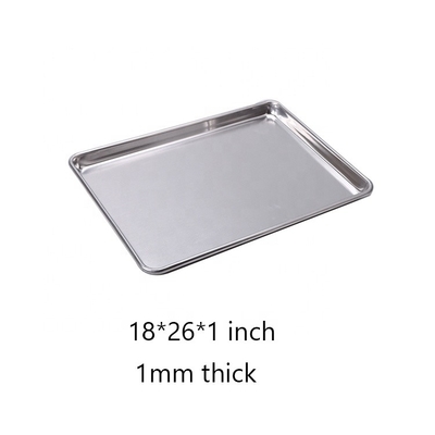 26 * 18 Zoll 1 mm dick rechteckige Draht-in-the-Rim-Tablett Aluminiumlegierung Back-Tablett Draht-in-the-Rim-Ofen-Tablett Flachmetall-Baker-Tablett