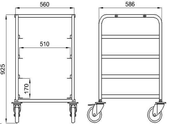 RK Bakeware China-15 Pan End Load Undercounter Vorbereitung Top Sheet / Bun Pan Rack - zusammengebaut