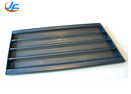 RK Bakeware China Foodservice 5 Reihen Aluminium Nonstick Perforated Baguette Tray