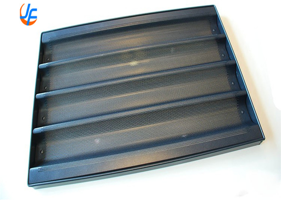 RK Bakeware China Foodservice 5 Reihen Aluminium Nonstick Perforated Baguette Tray