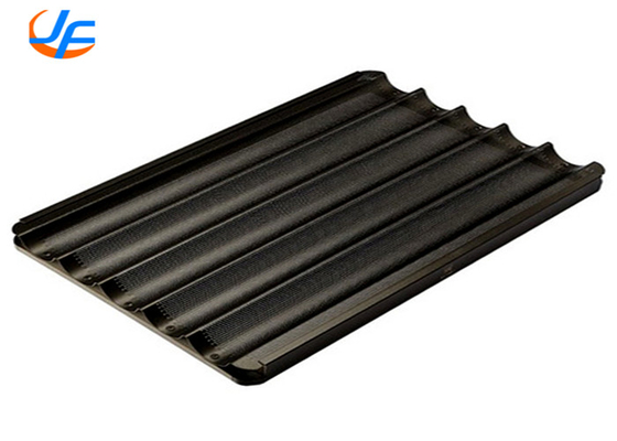 RK Bakeware China Foodservice Chicago Metallische 5 Brötchen Glasurierte Uni Lock NSF Aluminium Baguette Backplatten