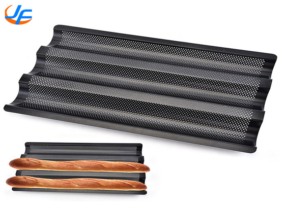 RK Bakeware China Foodservice Chicago Metallische 5 Brötchen Glasurierte Uni Lock NSF Aluminium Baguette Backplatten