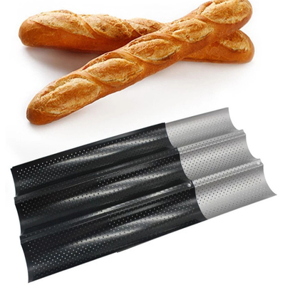 RK Bakeware China Foodservice NSF Perforierte 3-Schleppform Baguette Backflasche Französisch Brotpfanne