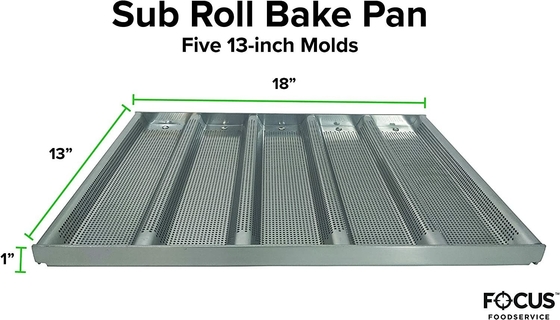 RK Bakeware China Foodservice NSF Commercial Bakeware 5 Count 3 Inch Sub Sandwich Roll Pfanne