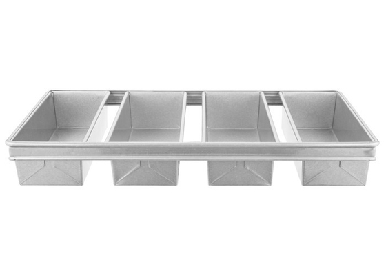 RK Bakeware China-Chicago Metallische 4-Streifen-Verglasung Aluminierte Pullman Brotpfanne Brotpfanne 13 &quot;x 4&quot; x 4 &quot;