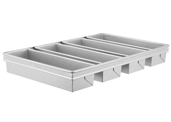 RK Bakeware China-Chicago Metallische 4-Streifen-Verglasung Aluminierte Pullman Brotpfanne Brotpfanne 13 &quot;x 4&quot; x 4 &quot;