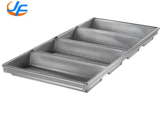 RK Bakeware China Foodservice NSF Telfon Nonstick 4 Strap Aluminierte Pullman Brötchenpfanne / Stahlheuer Brotpfanne