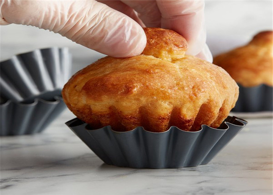RK Bakeware China Foodservice NSF Telfon Nonstick Aluminiumkuchenform Mini Fluted Brioche Kuchenpanform