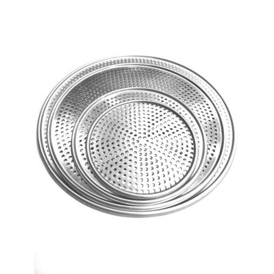 8 Zoll Aluminium-Tray Hersteller Aluminium-Tray Kreis Löcher Metall-Ofen Pizza-Tray perforierte Pizza-Form