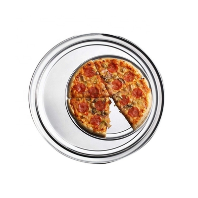 18 gauge 18 Zoll rundes Aluminium-Pizza-Teller Pizza-Teller Pizza-Teller mit breiter Rand