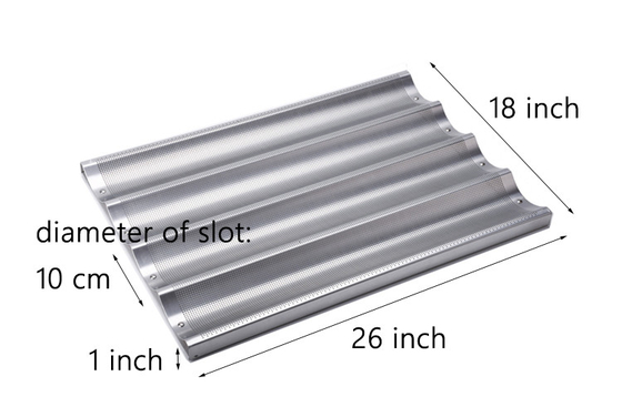 4 Schlitze Aluminium-Brot-Bäckpanne Baguette Backtablett für Bar oder Bäckerei oder Restaurant