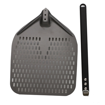 12 Zoll Pizza Schaufel Aluminium Pizza Dreh Schale Schwarz Hart Aluminium Perforierte abnehmbare Pizza Schale