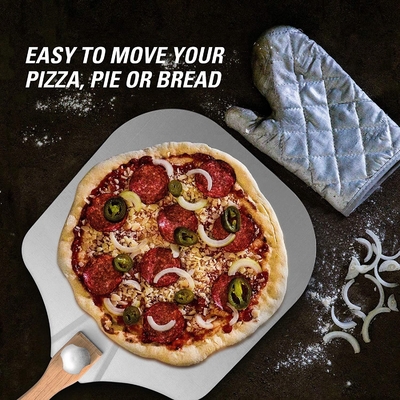 12-Zoll-Aluminium-Pizzaschaufel mit Klappgriff und 10-Zoll-Pizzaschneider-Set