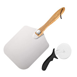12-Zoll-Aluminium-Pizzaschaufel mit Klappgriff und 10-Zoll-Pizzaschneider-Set