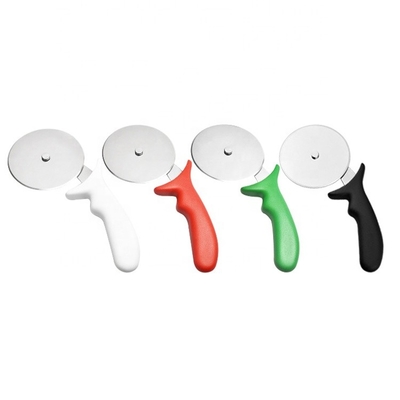 10cm Edelstahl 430 Pizza-Rad-Schneider mit Pp-Griff Rund-Kunststoff-Schneider Server