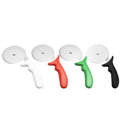 10cm Edelstahl 430 Pizza-Rad-Schneider mit Pp-Griff Rund-Kunststoff-Schneider Server