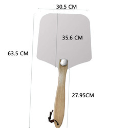 12&quot;*14&quot;*25' Pizza-Rückschalen Klappbarer Holzgriff Aluminium-Pizza-Rückschalen