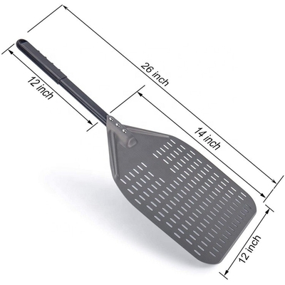 66 cm Aluminium-Pizzaschaufel 12 Zoll Aluminium-Pizzaschalen Schwarz Hartperforiert