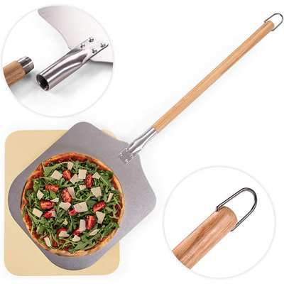 Ofenwerkzeuge 83cm Aluminium-Pizzaschalen mit abnehmbarem Holzgreifer Pizza Schep 12x14