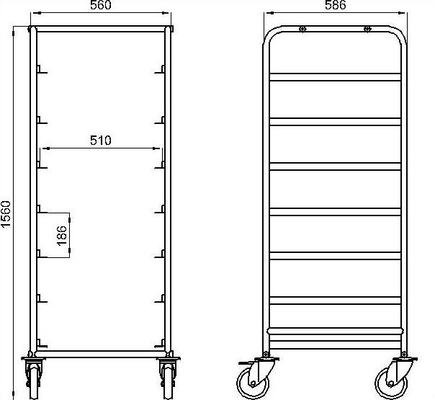 RK Bakeware China-15 Pan End Load Undercounter Vorbereitung Top Sheet / Bun Pan Rack - zusammengebaut